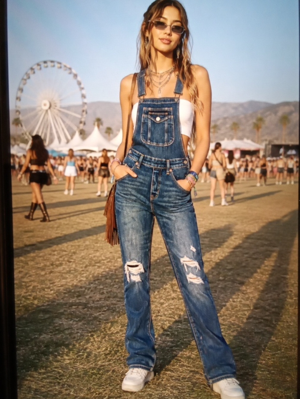 American Eagle Tomgirl Overalls Distressed Stretch Denium Festival Streetwear Xs